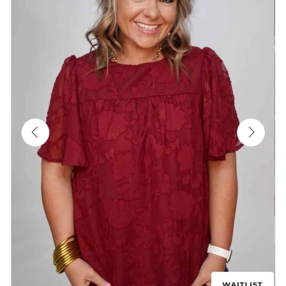 Tops - New Plus Size Elegant Red Lace Women Top